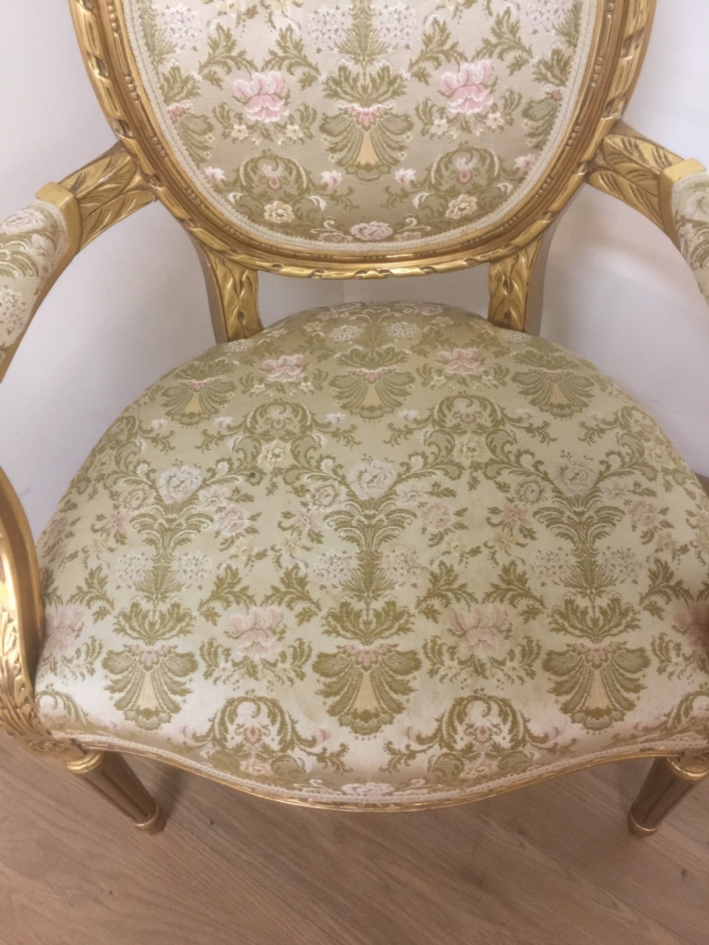 French gilded armchair.  View IV