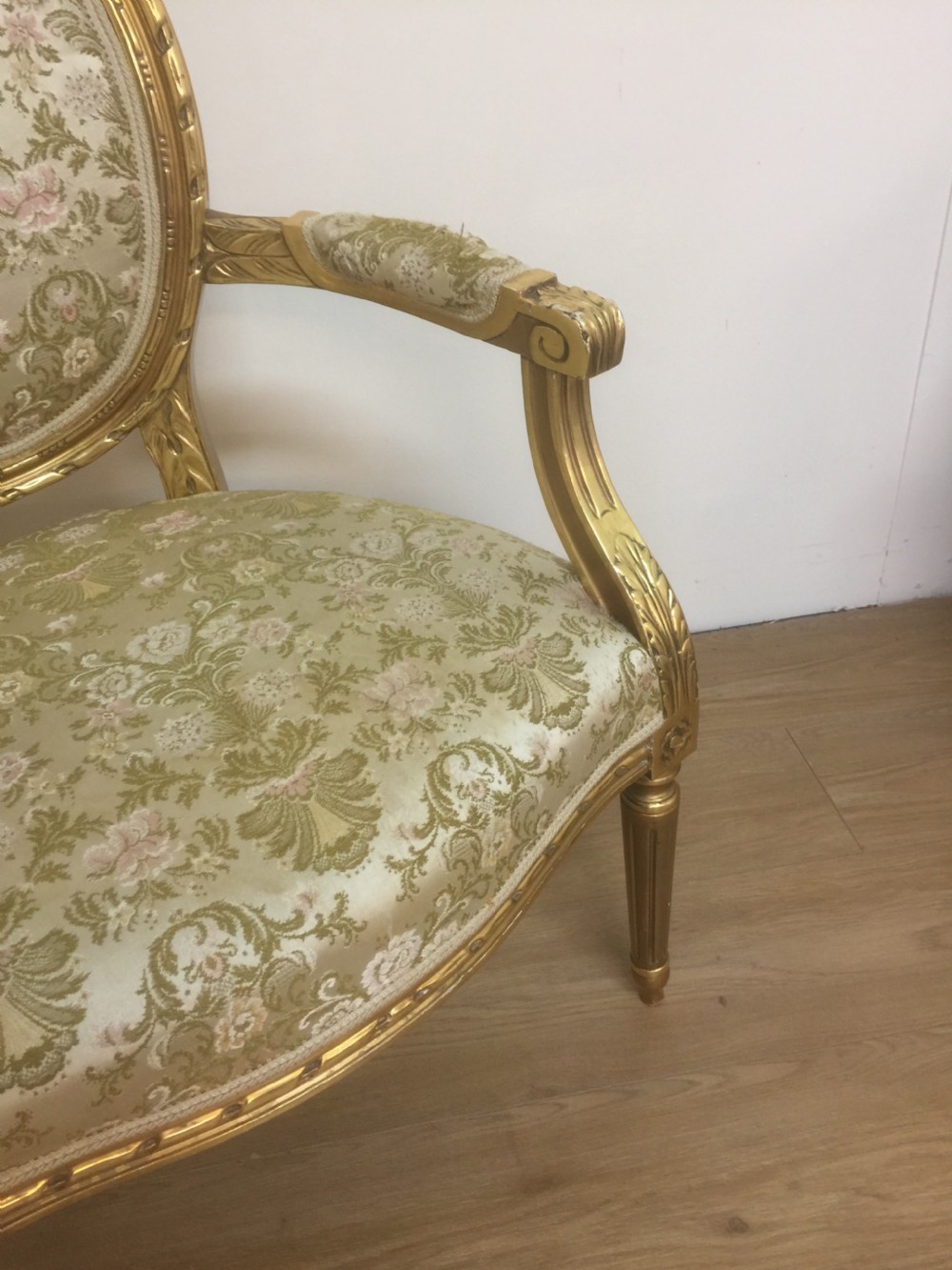 French gilded armchair.  View VI