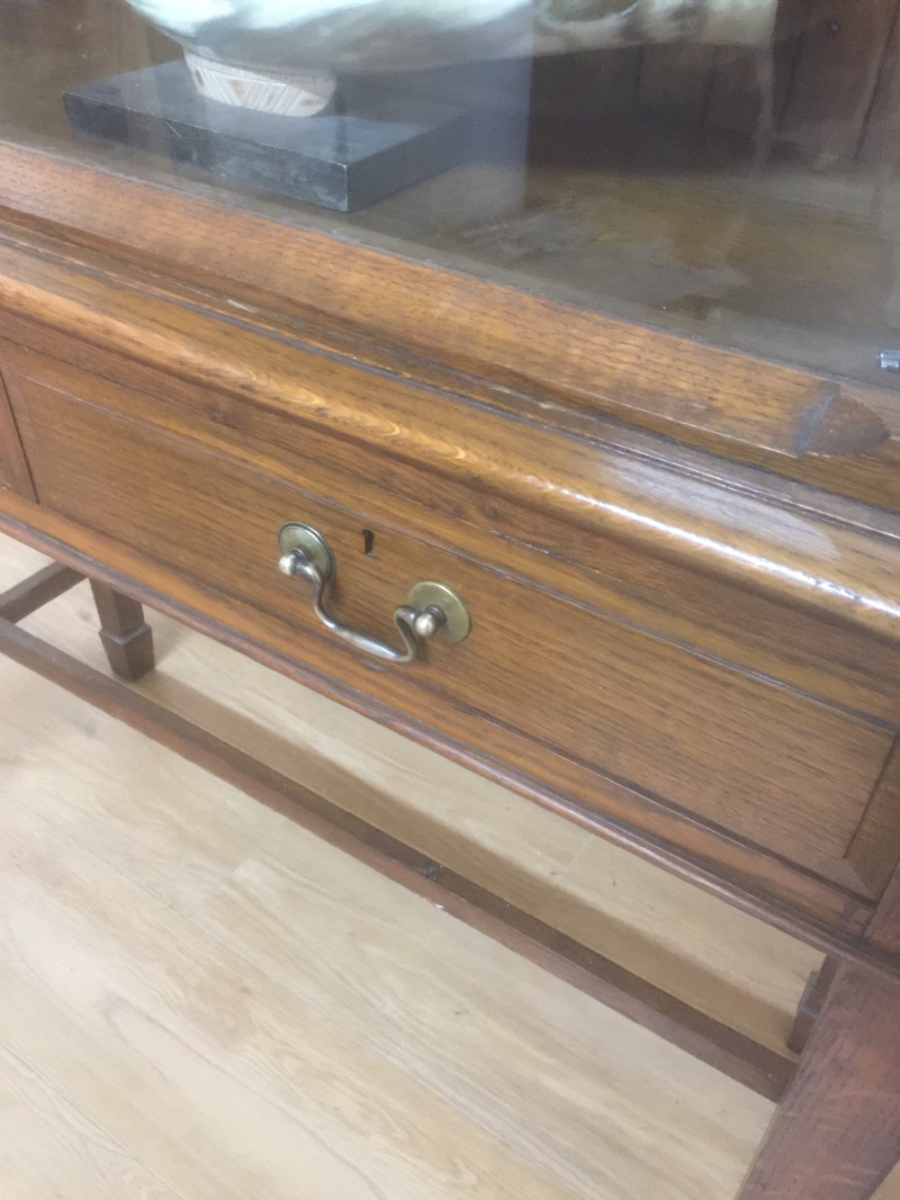Edwardian golden oak model cabinet View VIII