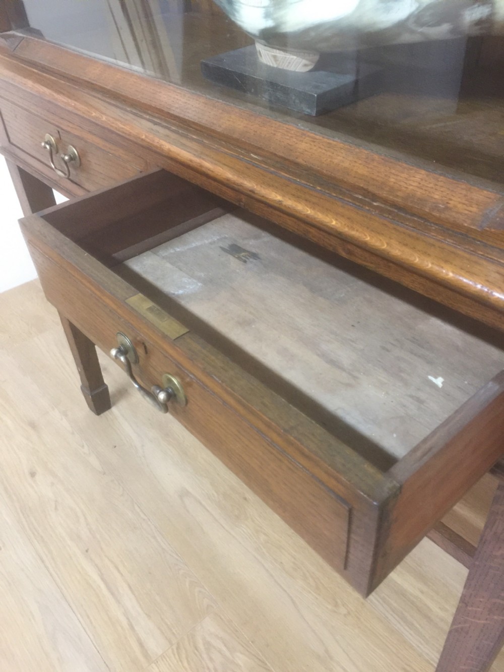 Edwardian golden oak model cabinet View X