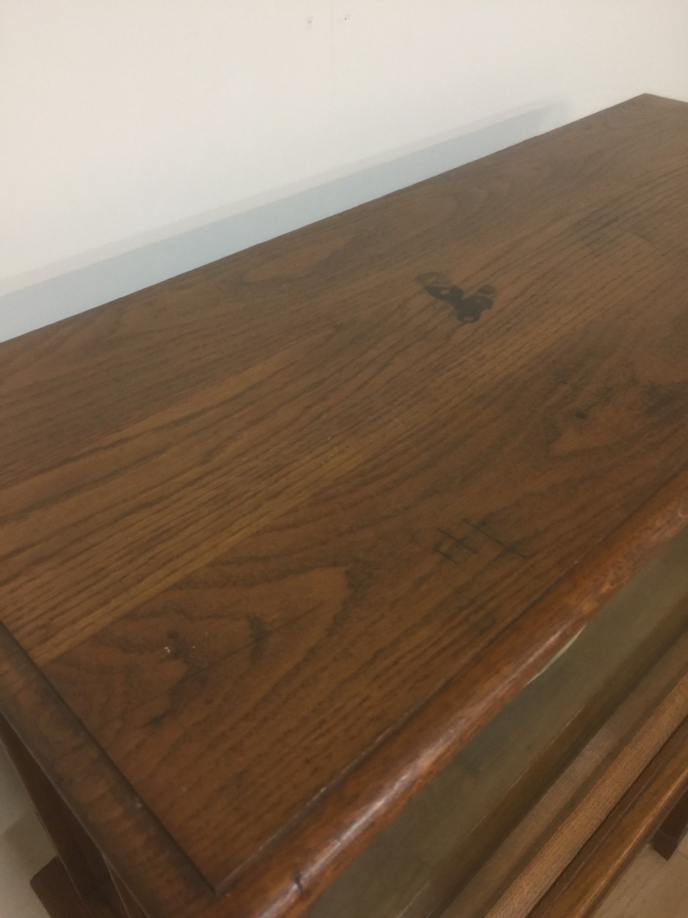 Edwardian golden oak model cabinet View XII