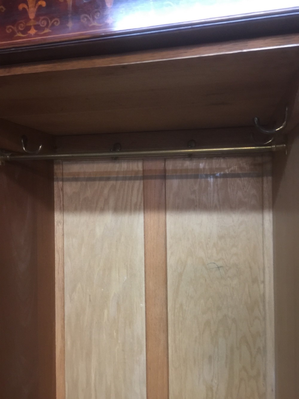 Victorian Mahogany inlaid two door wardrobe  View X