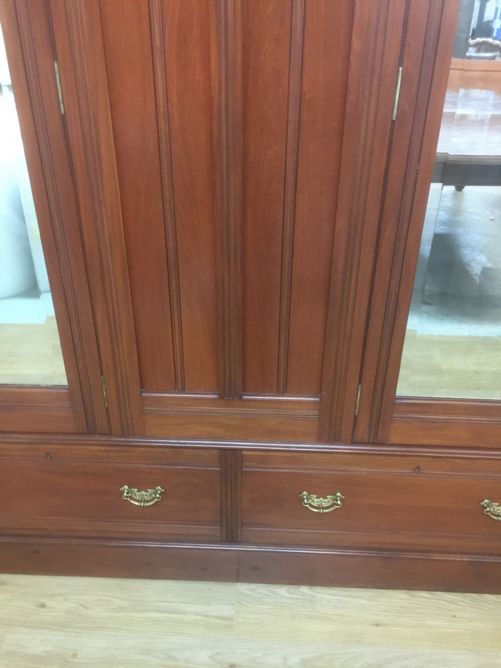 Victorian solid walnut large double wardrobe  View IV