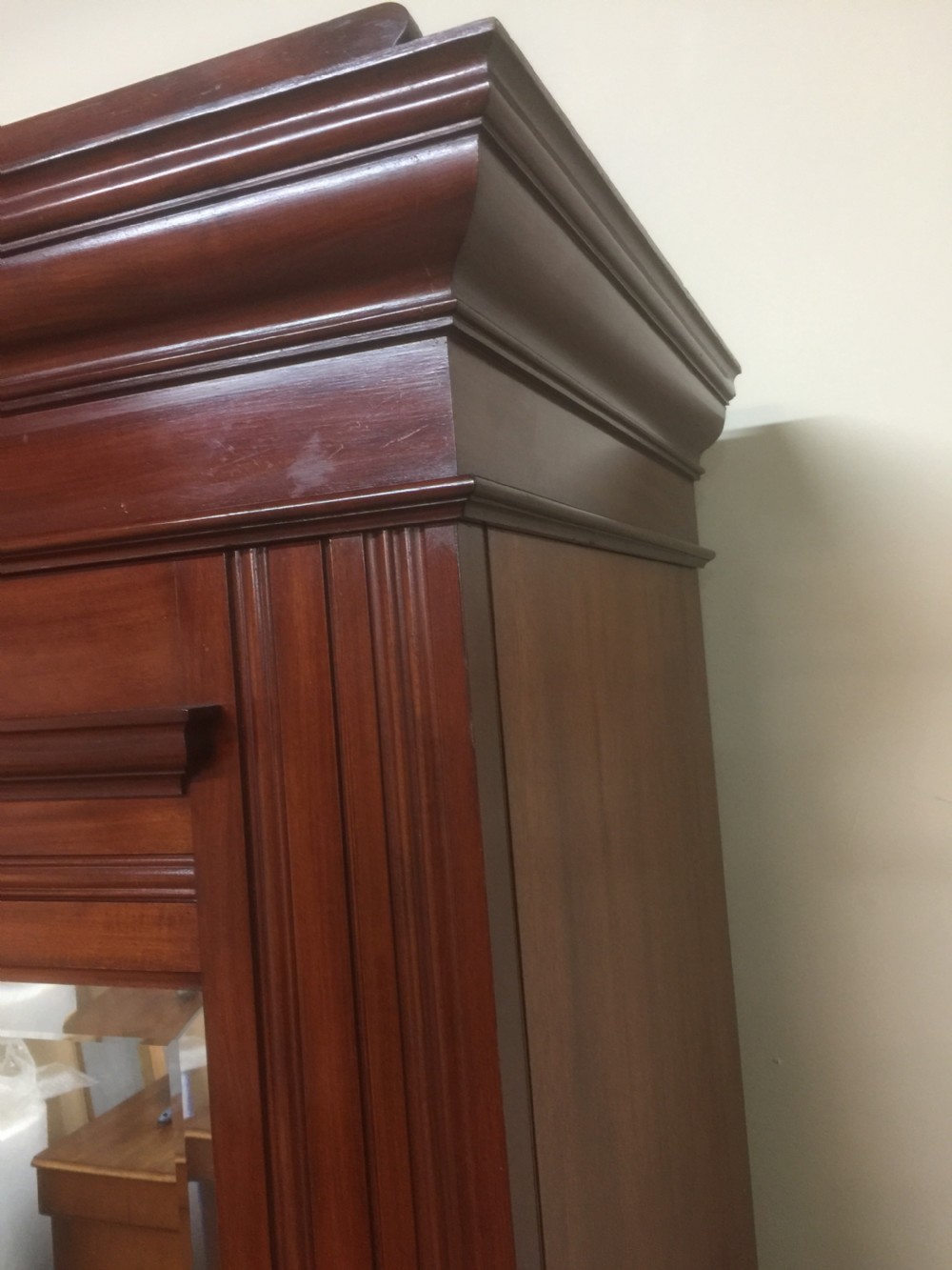 Victorian solid walnut large double wardrobe  View V