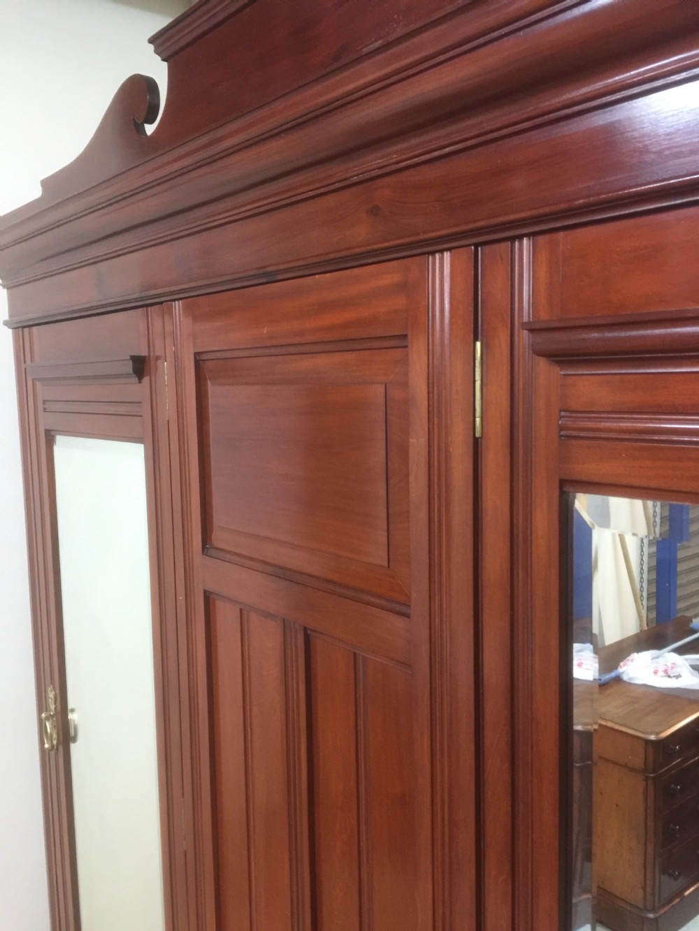Victorian solid walnut large double wardrobe  View VI