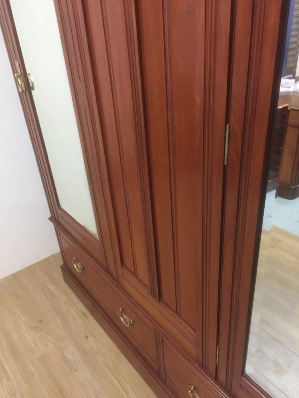 Victorian solid walnut large double wardrobe  View VII