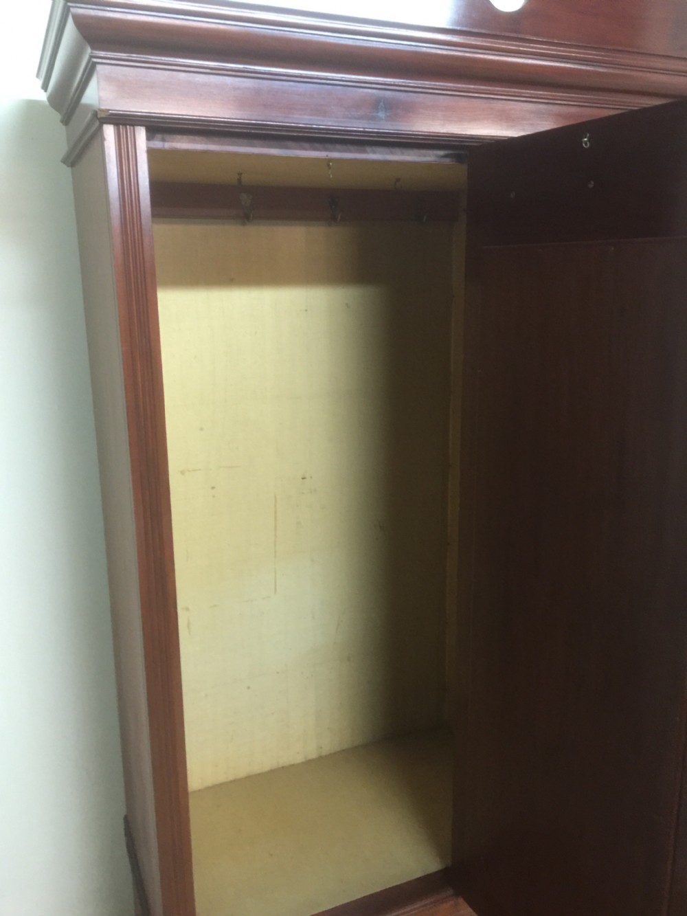 Victorian solid walnut large double wardrobe  View IX