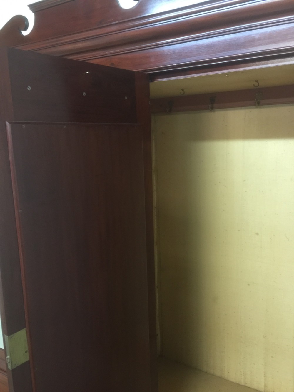 Victorian solid walnut large double wardrobe  View XI