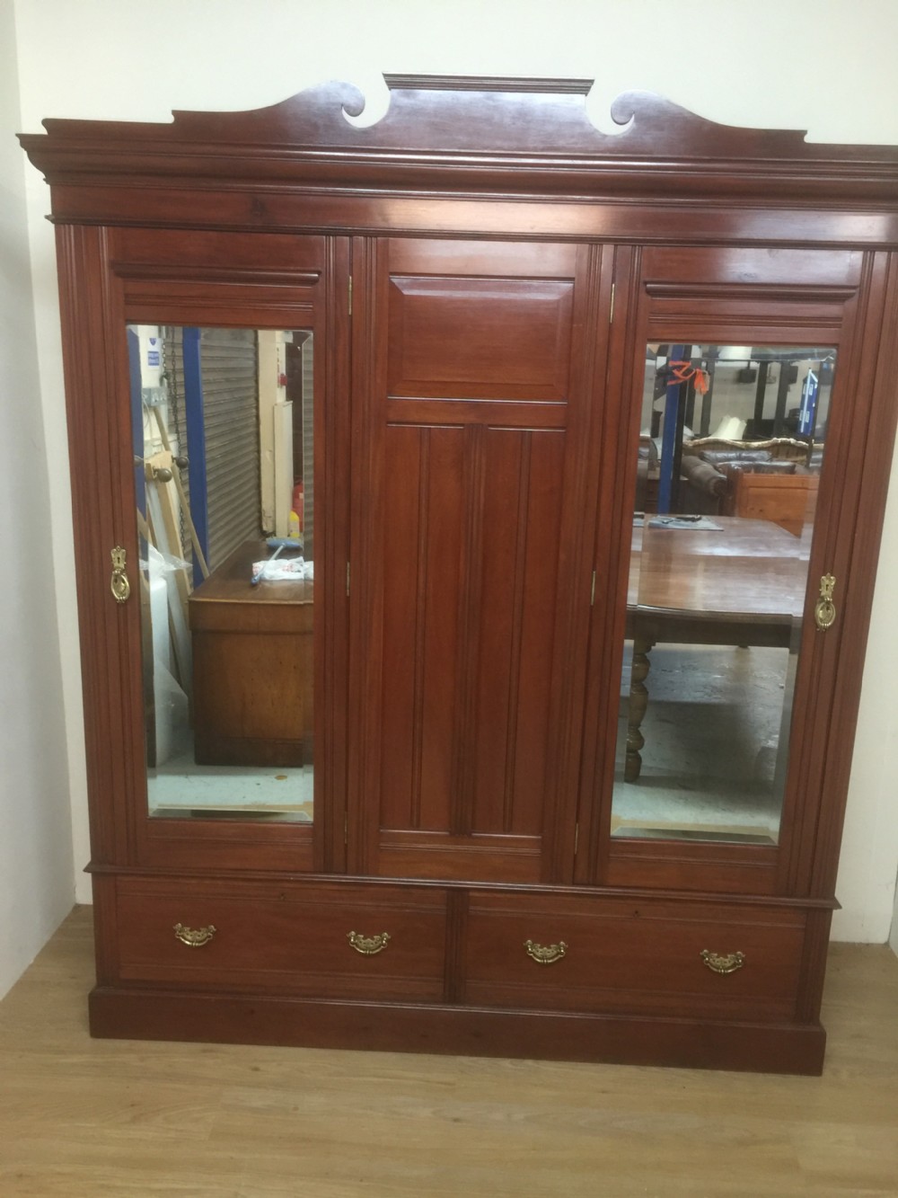 Victorian solid walnut large double wardrobe  View XIII