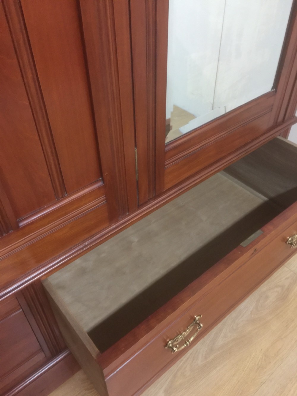 Victorian solid walnut large double wardrobe  View XVI
