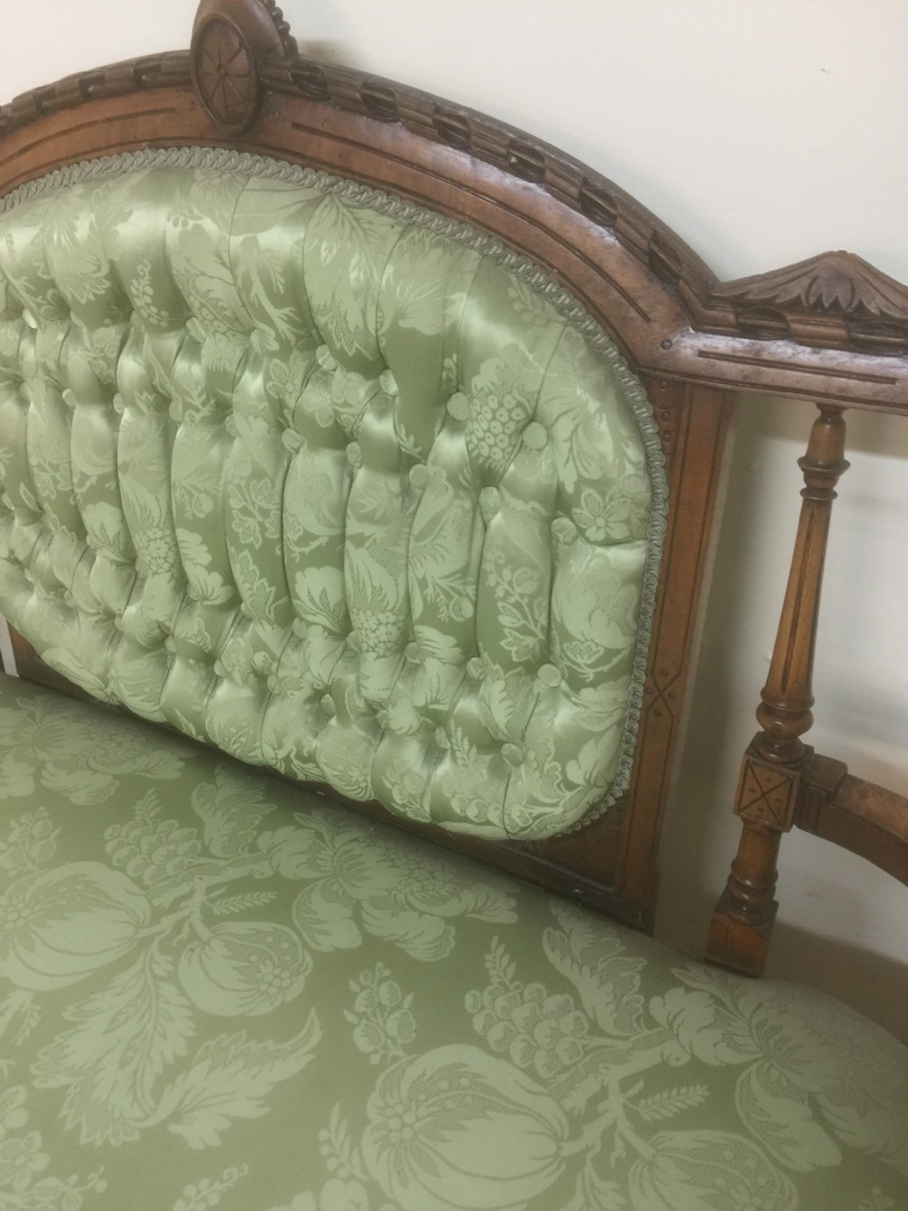 Victorian walnut framed sofa circa 1870 View II