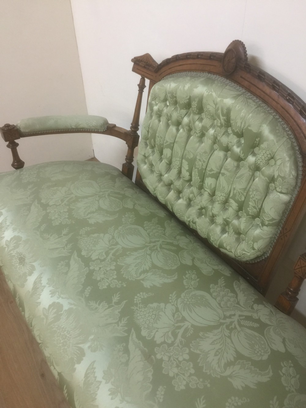 Victorian walnut framed sofa circa 1870 View III