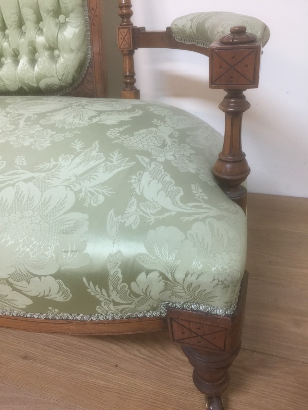 Victorian walnut framed sofa circa 1870 View IV