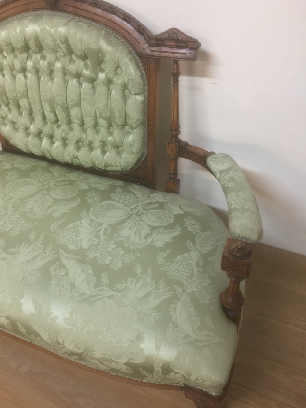 Victorian walnut framed sofa circa 1870 View V