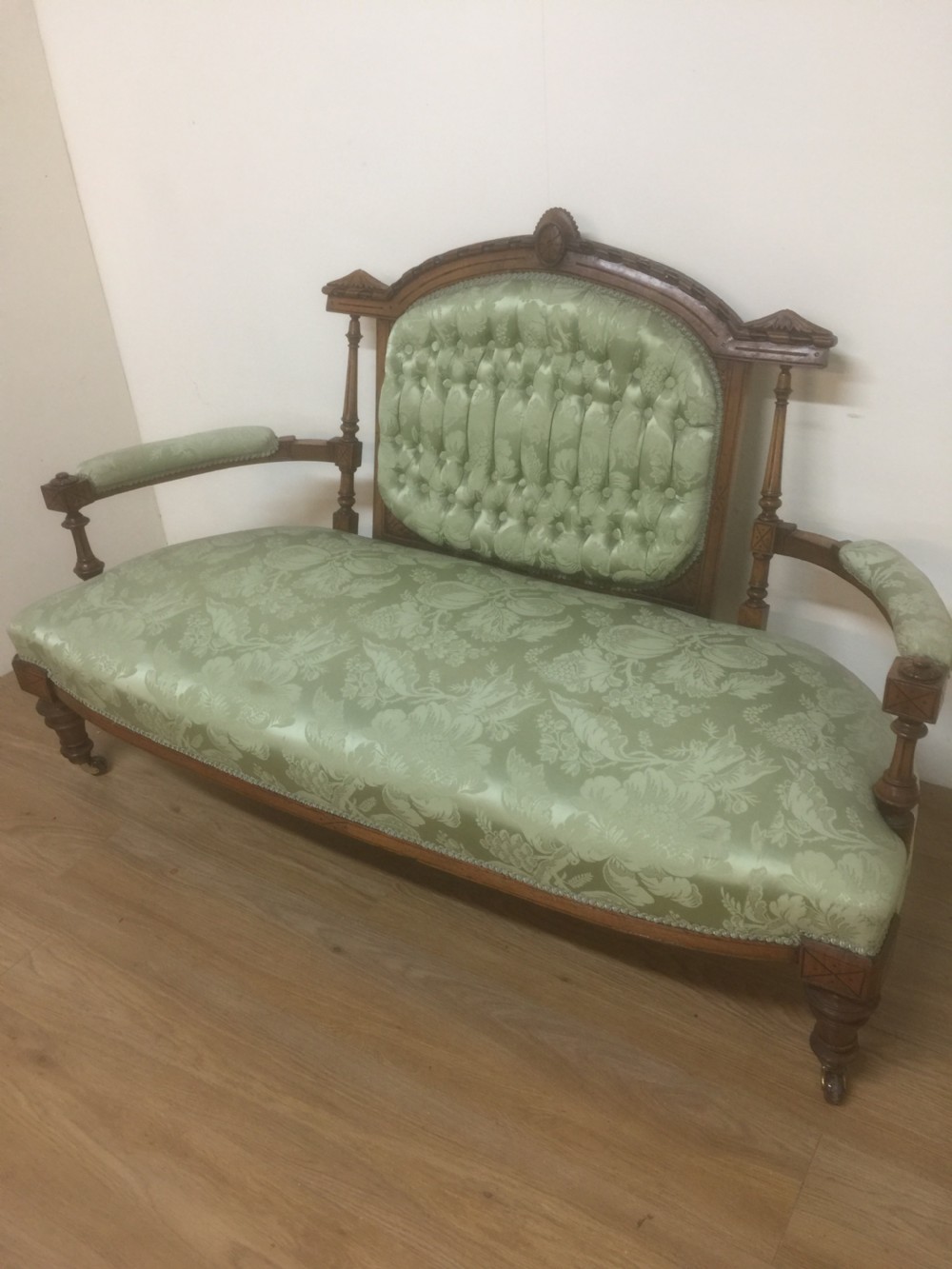Victorian walnut framed sofa circa 1870 View VI