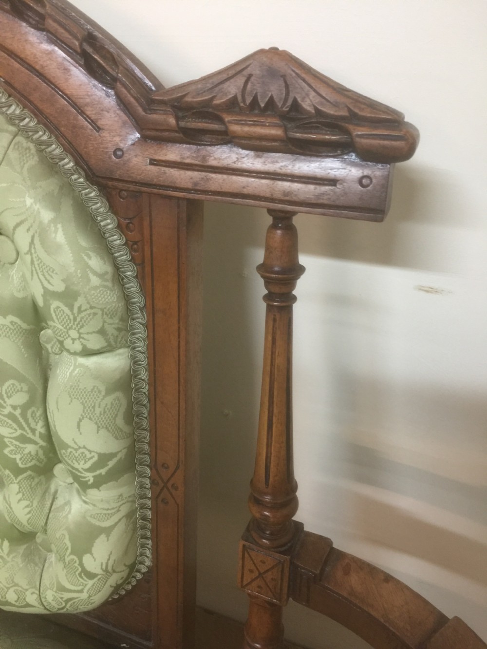 Victorian walnut framed sofa circa 1870 View IX