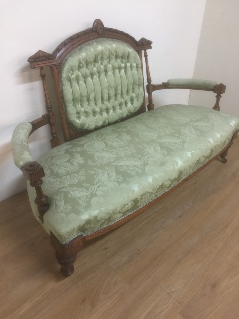 Victorian walnut framed sofa circa 1870 View X