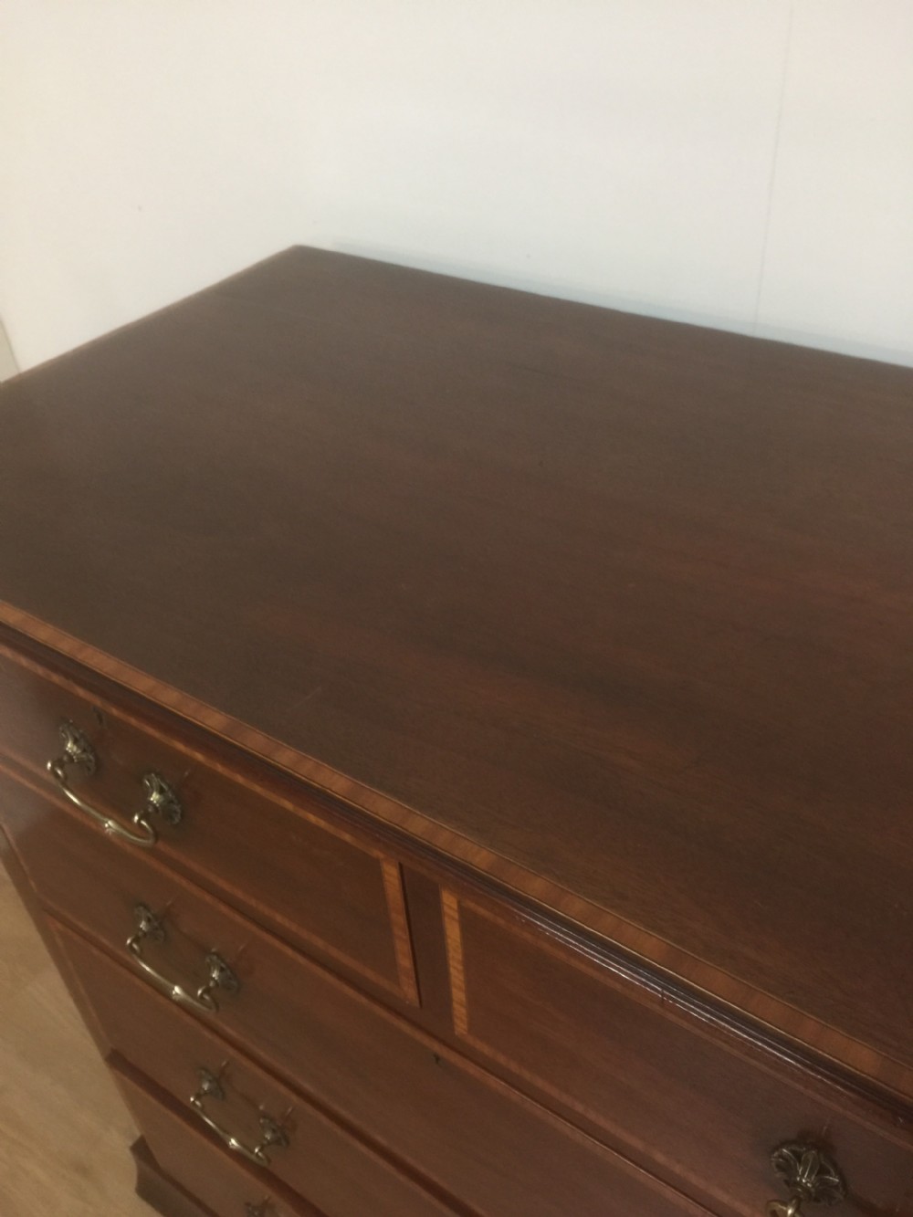Inlaid mahogany Sheraton revival chest of drawers  View IV