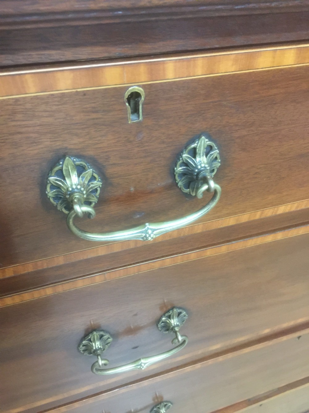 Inlaid mahogany Sheraton revival chest of drawers  View VI