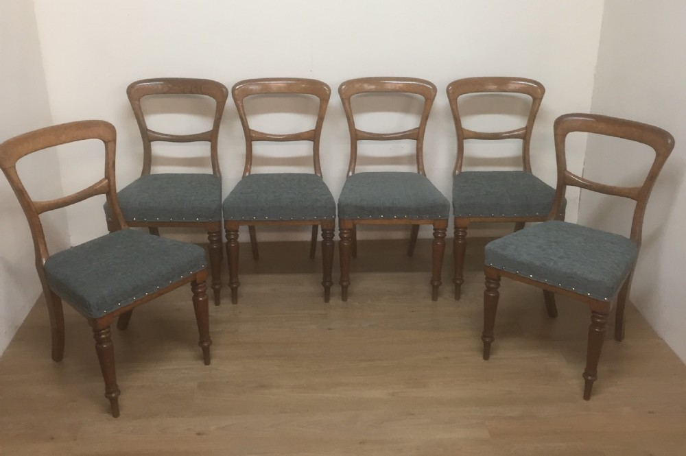 Six. Nineteenth century golden oak dining chairs 