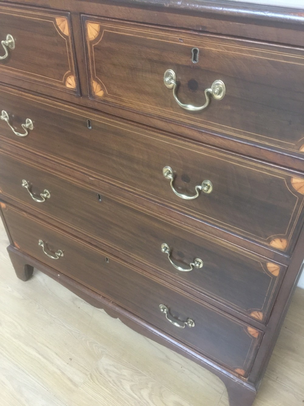 Nineteenth century inlaid mahogany Chest Of Drawers London made  View VIII