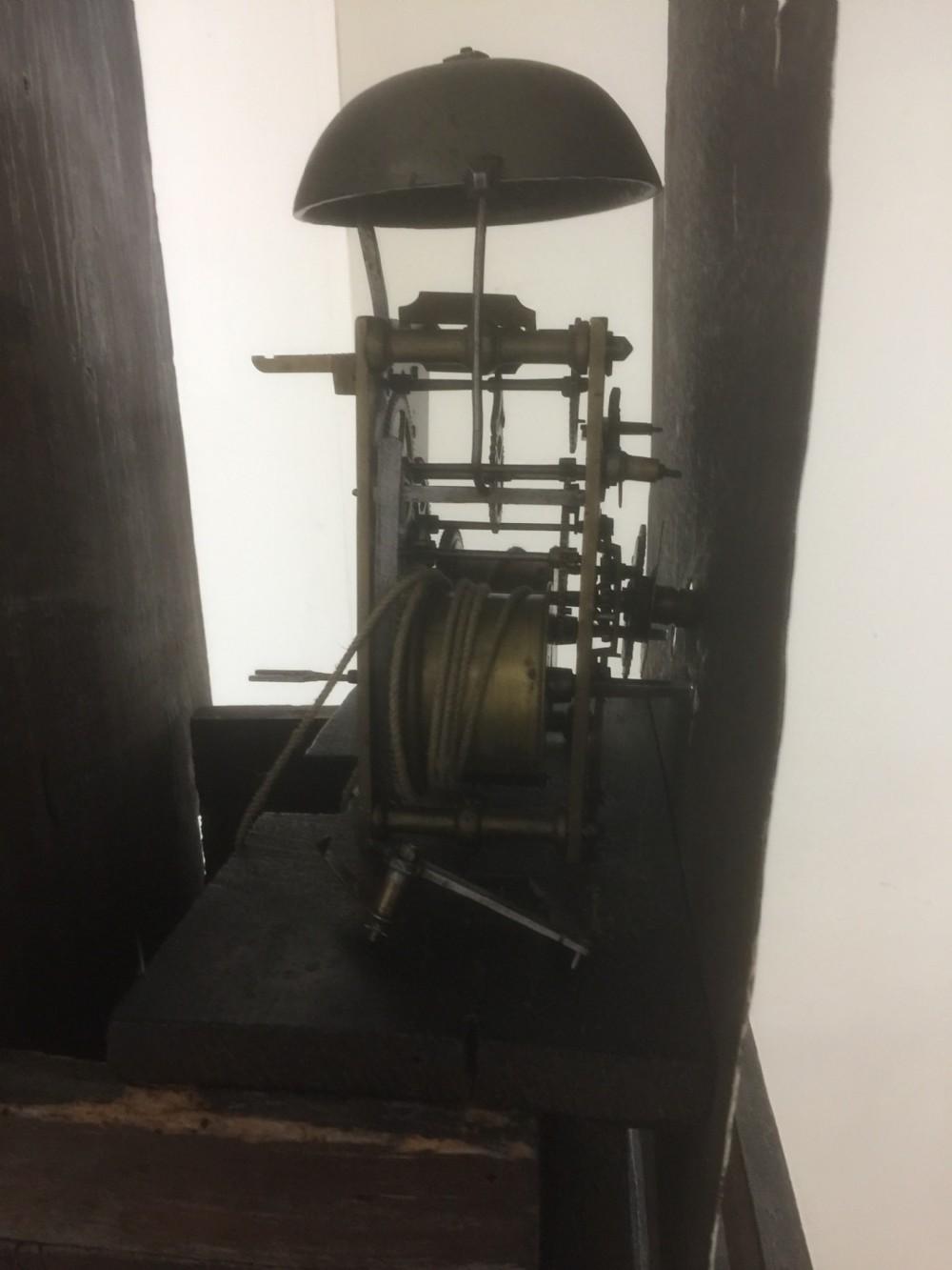 Nineteenth century painted Portuguese clock case with associated part movement  View IX