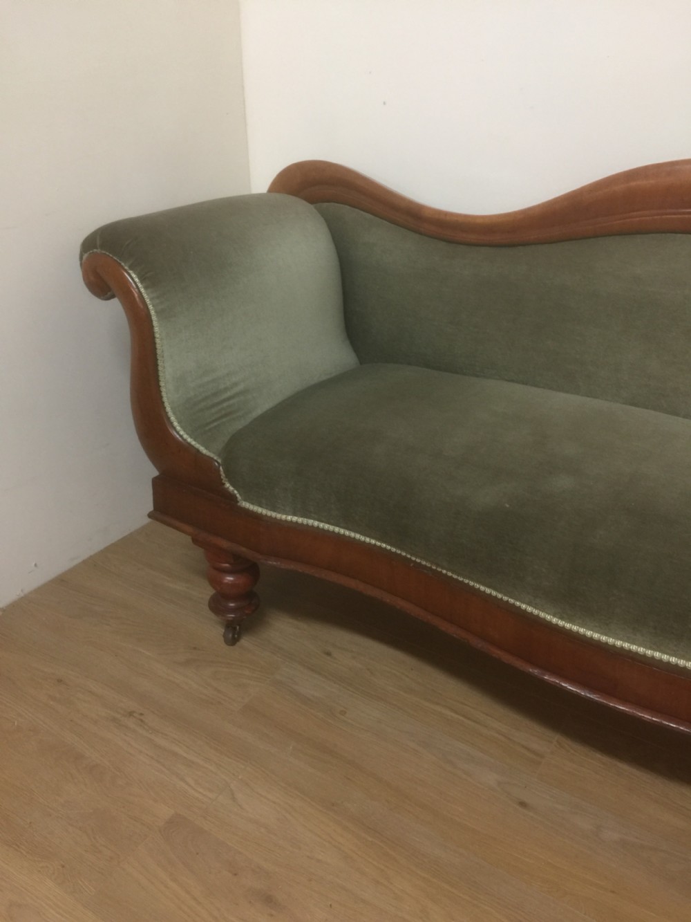 Victorian mahogany framed scroll end sofa circa 1880 View III