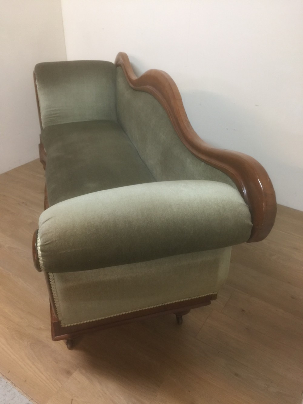 Victorian mahogany framed scroll end sofa circa 1880 View V
