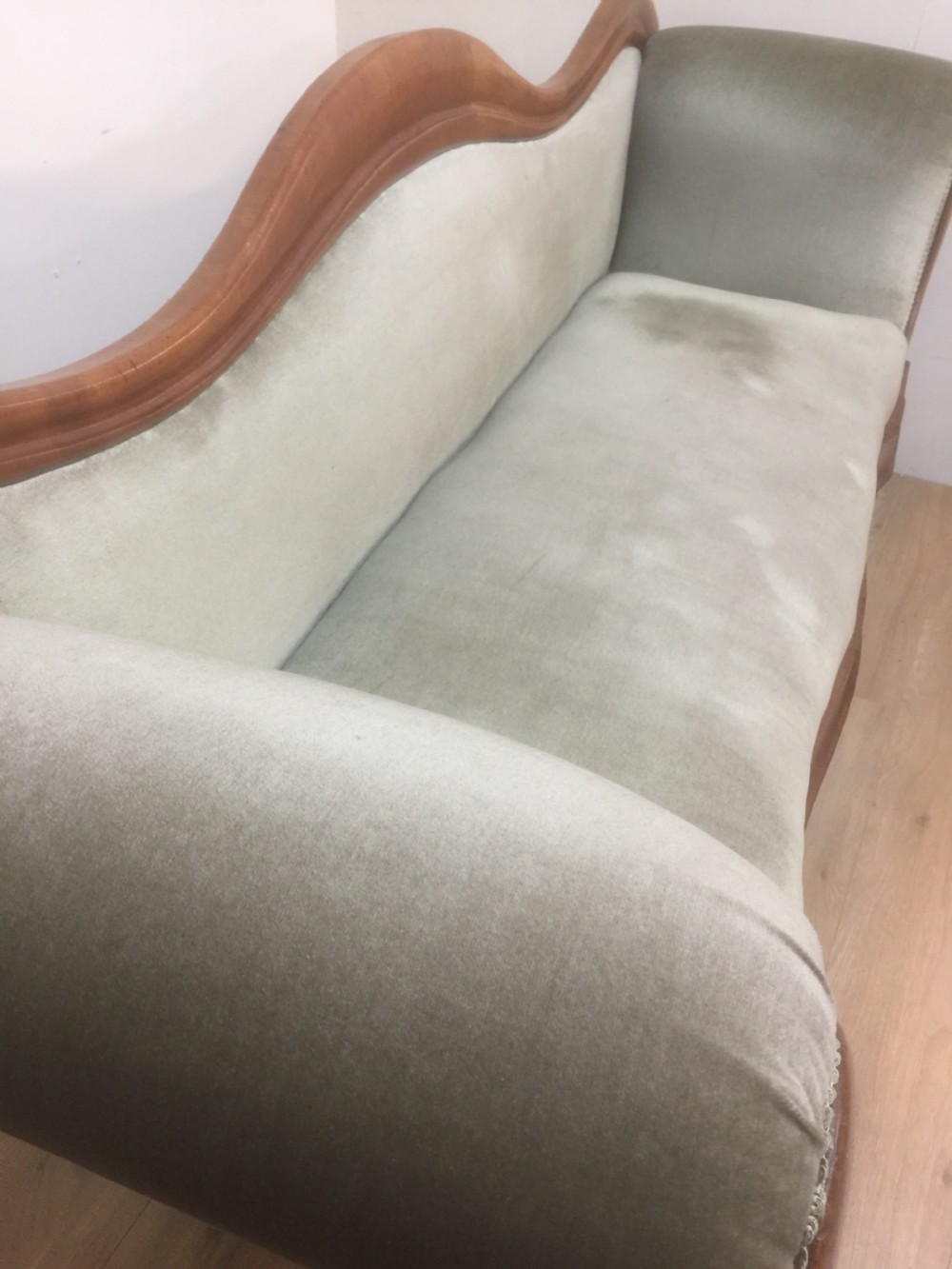 Victorian mahogany framed scroll end sofa circa 1880 View VIII