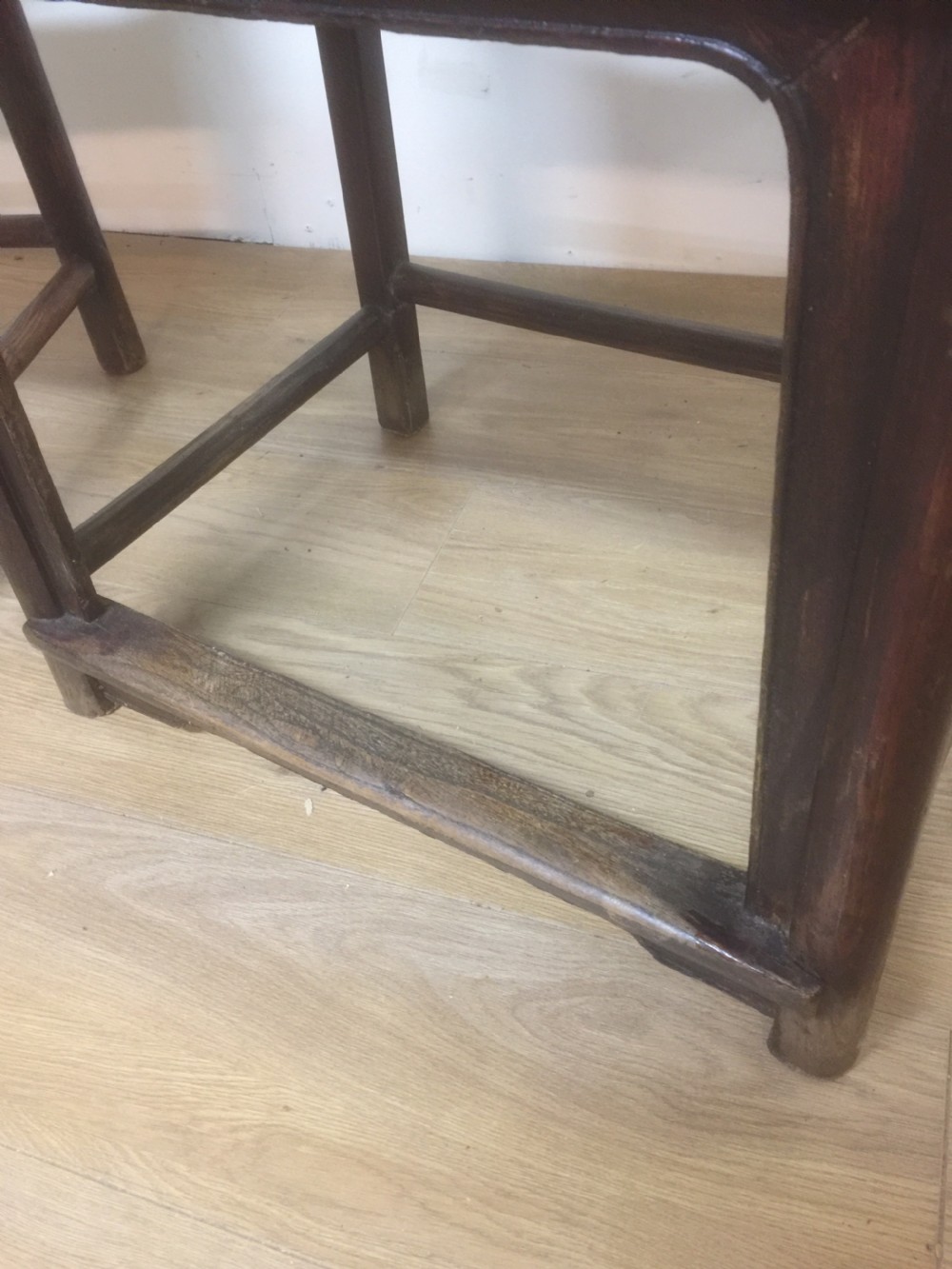Pair Late nineteenth century Chinese elm yoke chairs  View IV