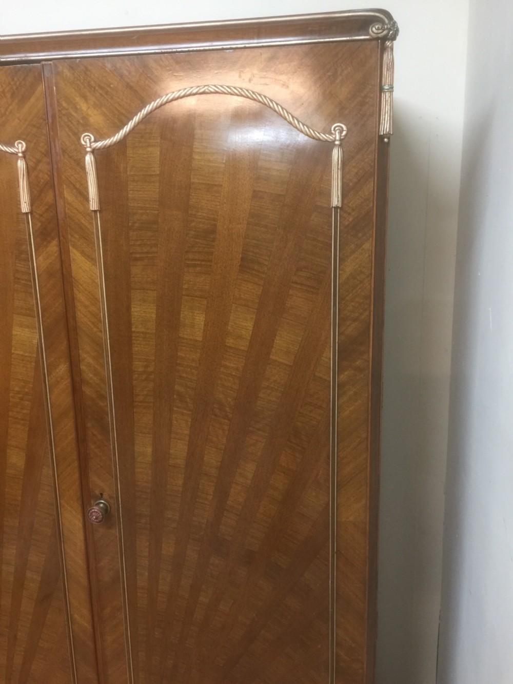 Art Deco walnut three door compactum wardrobe  View III