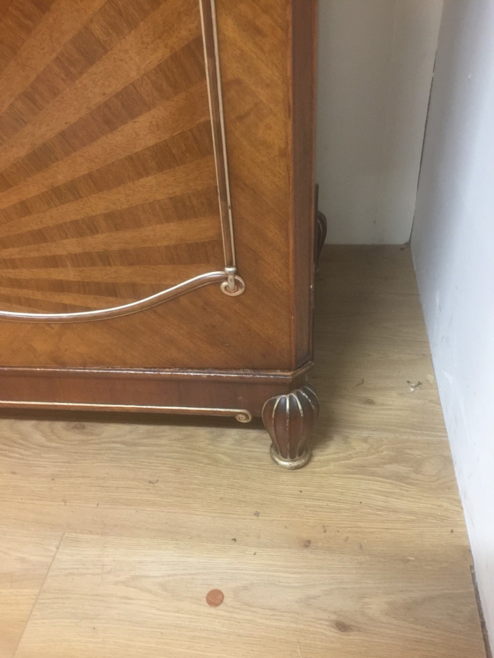 Art Deco walnut three door compactum wardrobe  View V