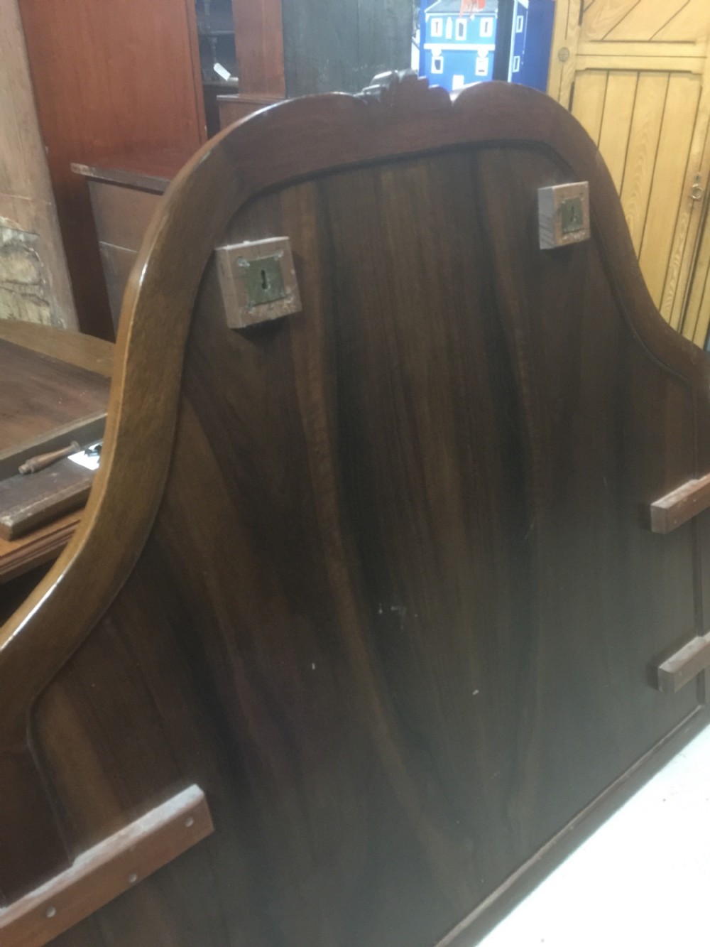 Art Deco king size headboard in walnut  View III