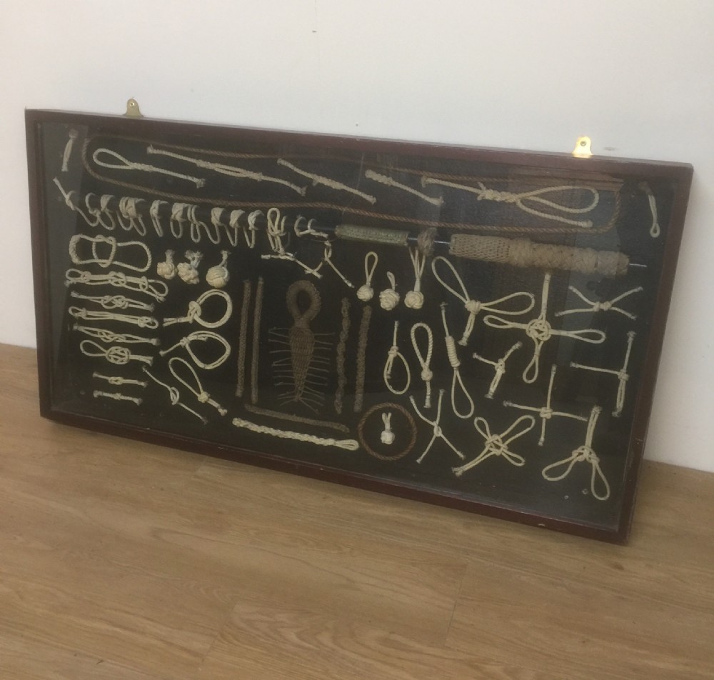 Large Display case of nautical knots 