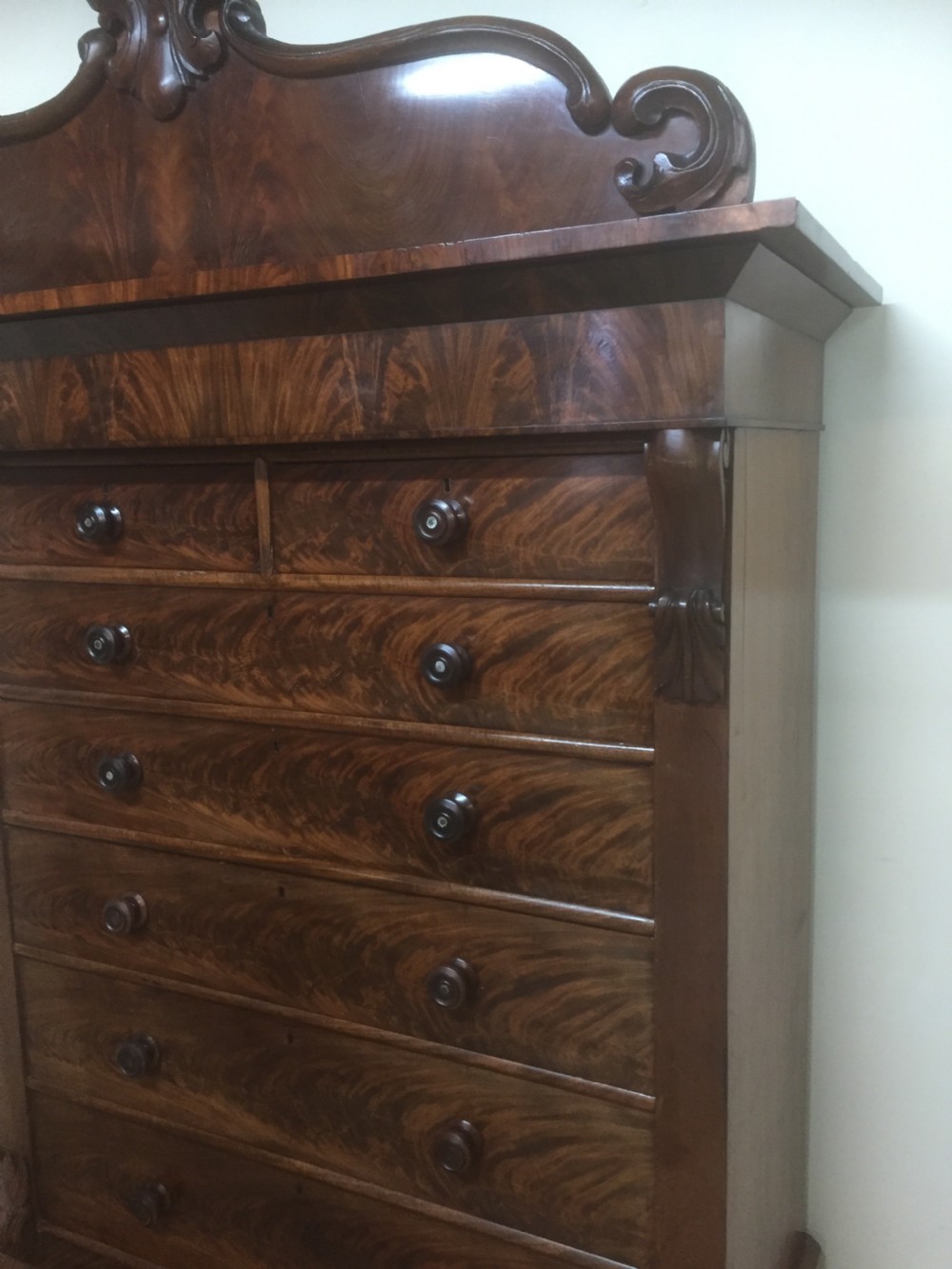 Impressive flame mahogany Scottish Chest Of Drawers  View III