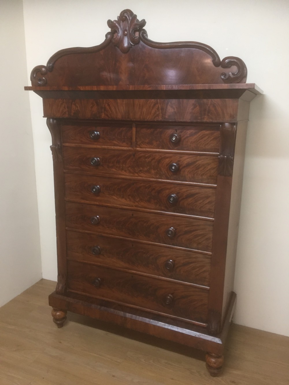 Impressive flame mahogany Scottish Chest Of Drawers  View IV