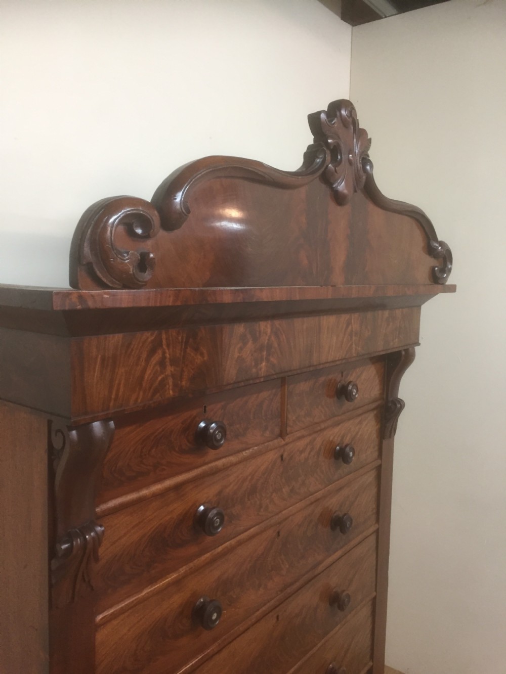 Impressive flame mahogany Scottish Chest Of Drawers  View VIII