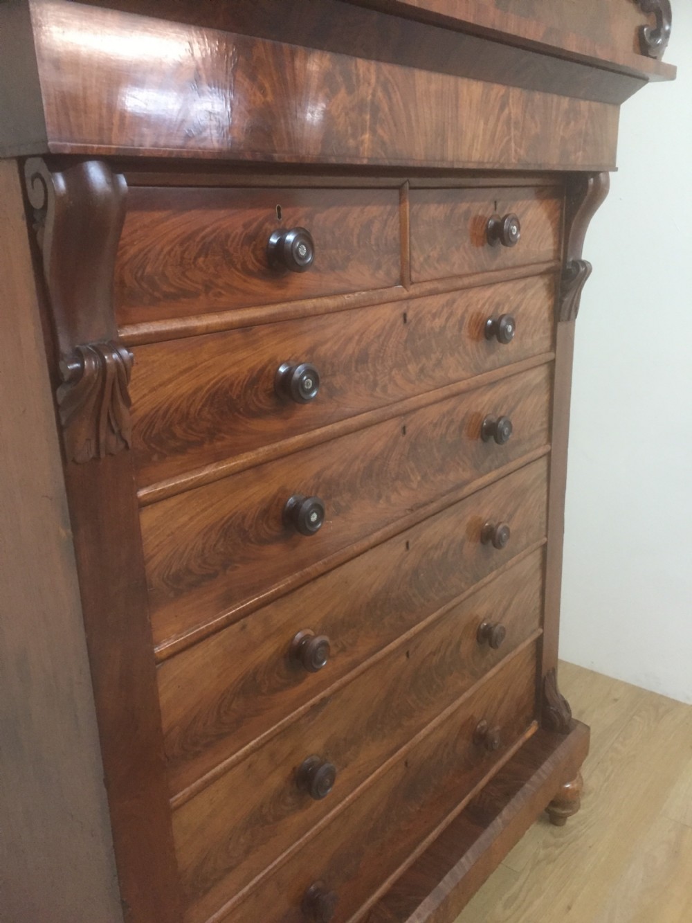 Impressive flame mahogany Scottish Chest Of Drawers  View IX