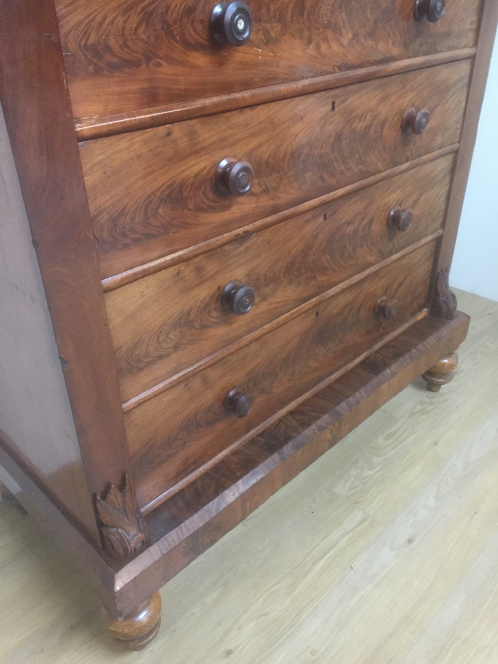 Impressive flame mahogany Scottish Chest Of Drawers  View X