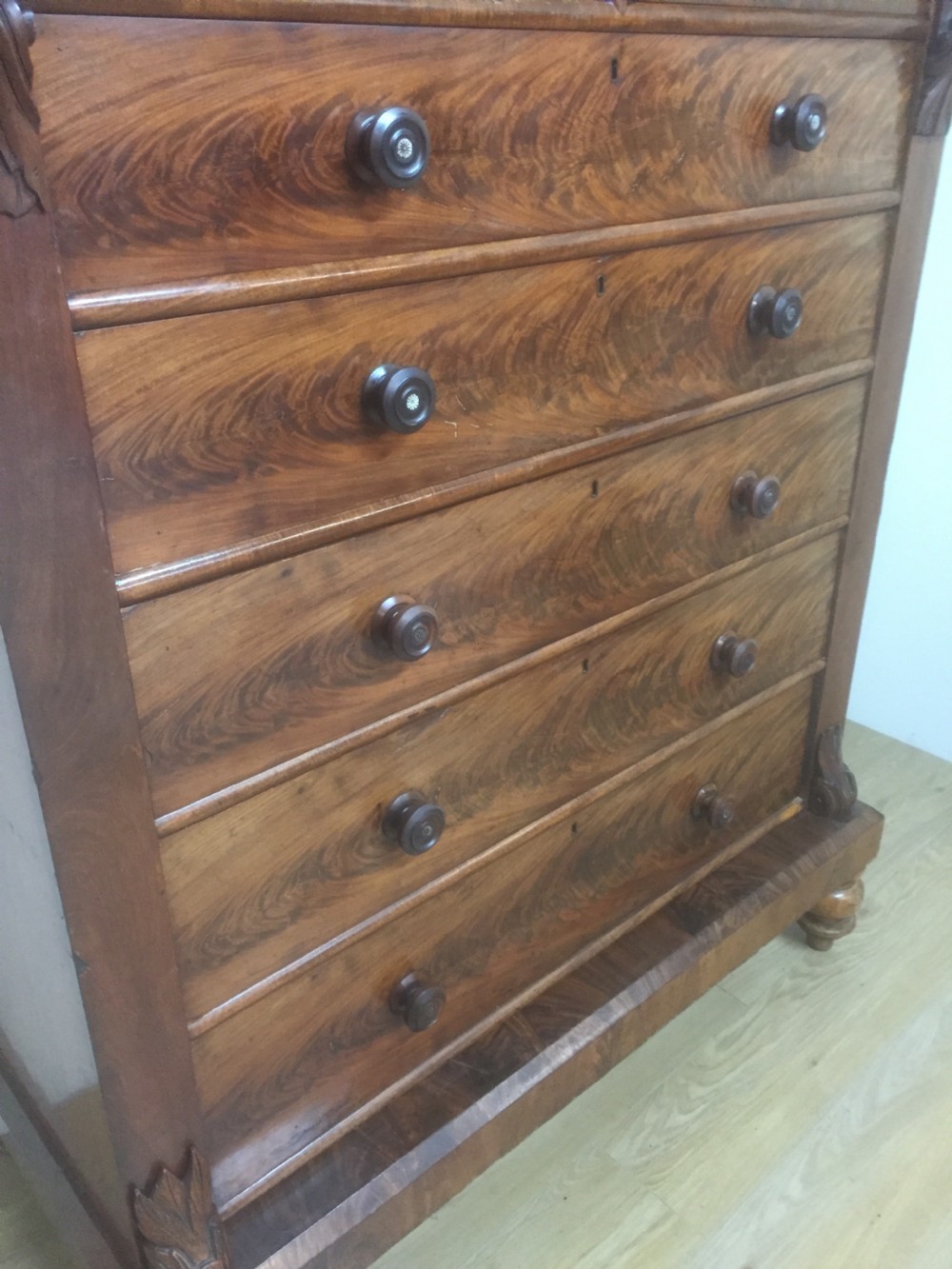 Impressive flame mahogany Scottish Chest Of Drawers  View XIII
