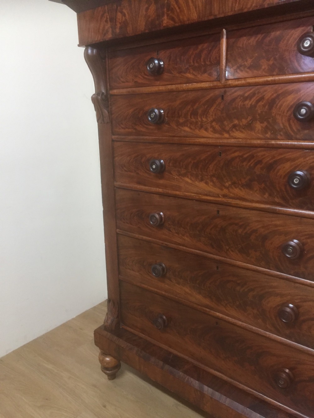 Impressive flame mahogany Scottish Chest Of Drawers  View XIV