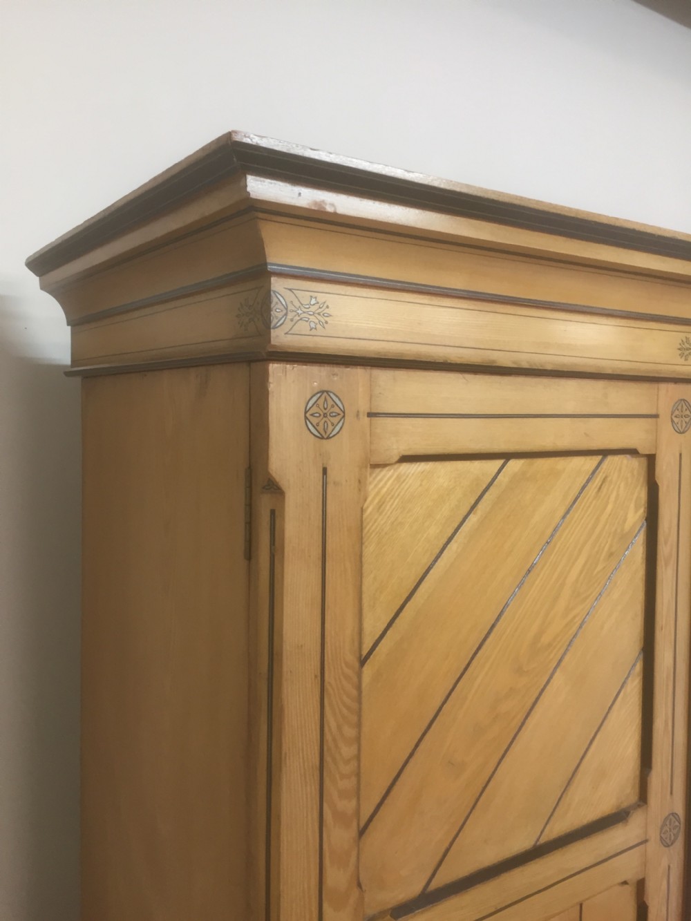 Victorian ash aesthetic movement three door compactum wardrobe  View VII
