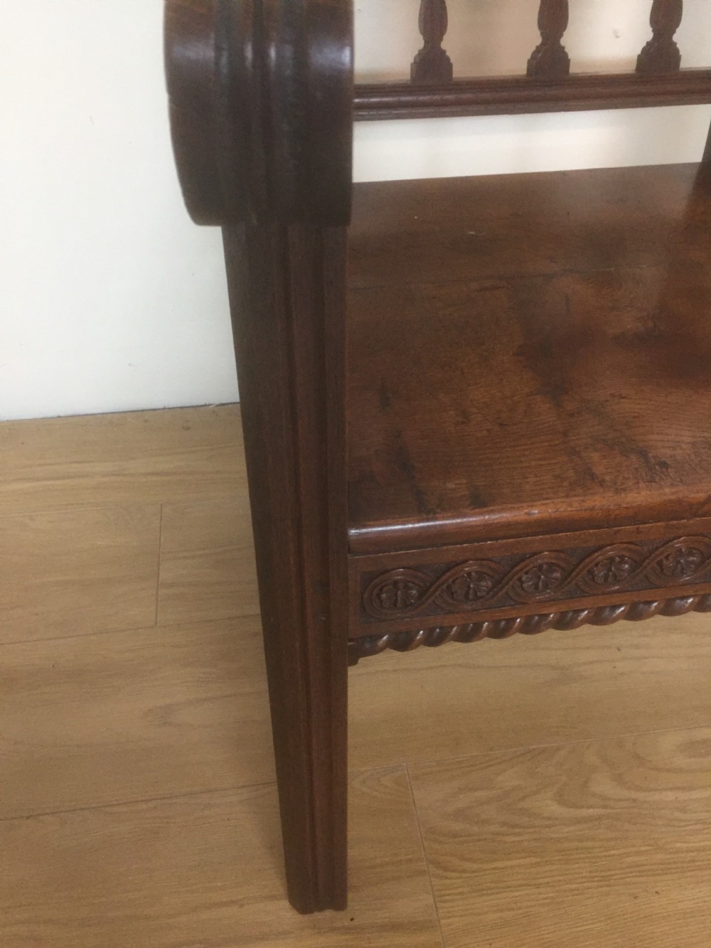 Solid oak hand carved armchair  View V