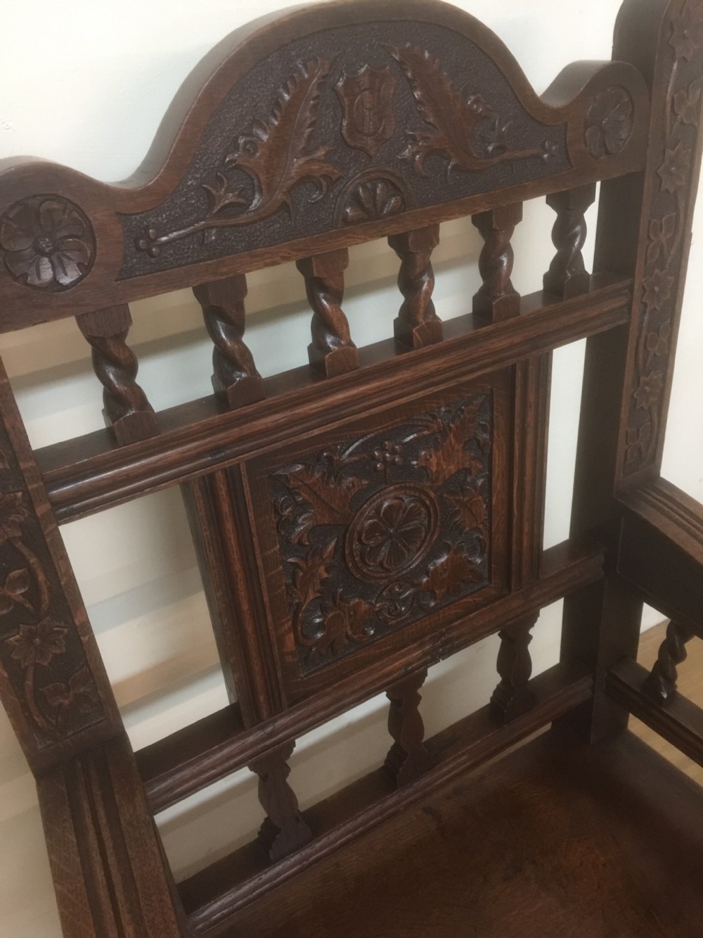 Solid oak hand carved armchair  View VI