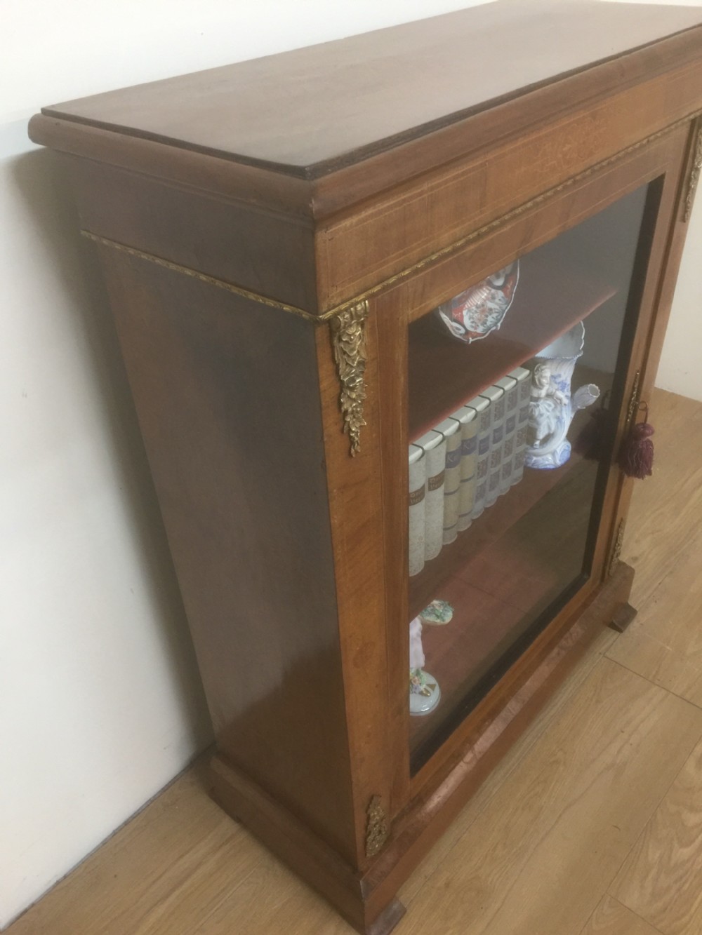 Nineteenth century ormolu mounted walnut pier cabinet  View III