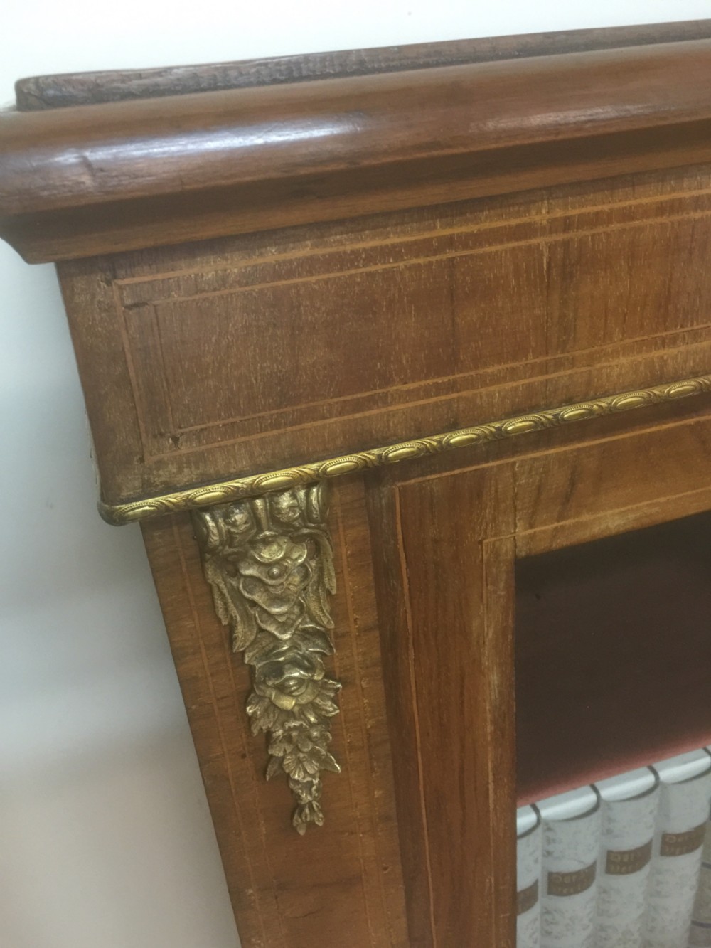 Nineteenth century ormolu mounted walnut pier cabinet  View IV
