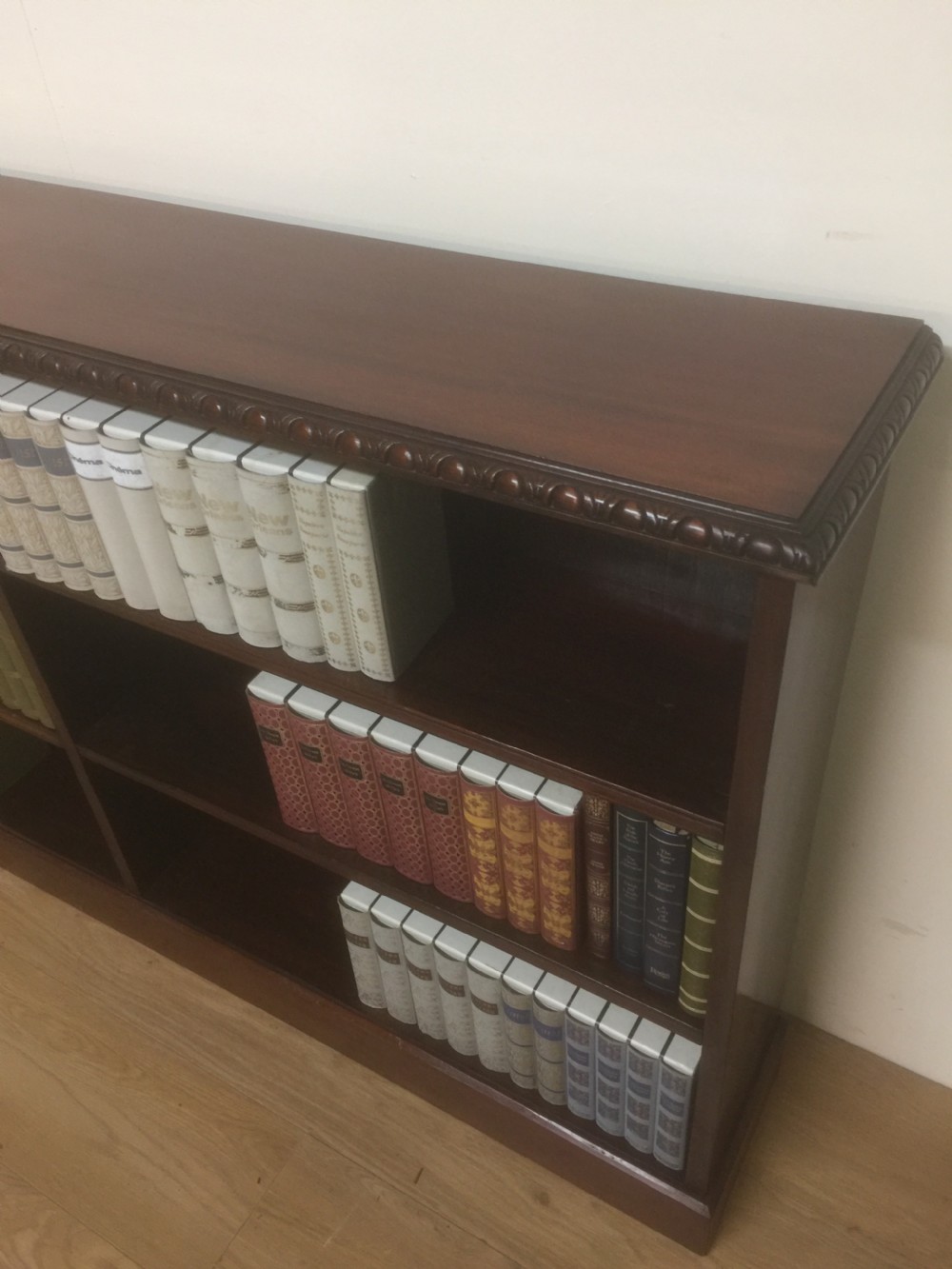 Mahogany freestanding open bookcase View II
