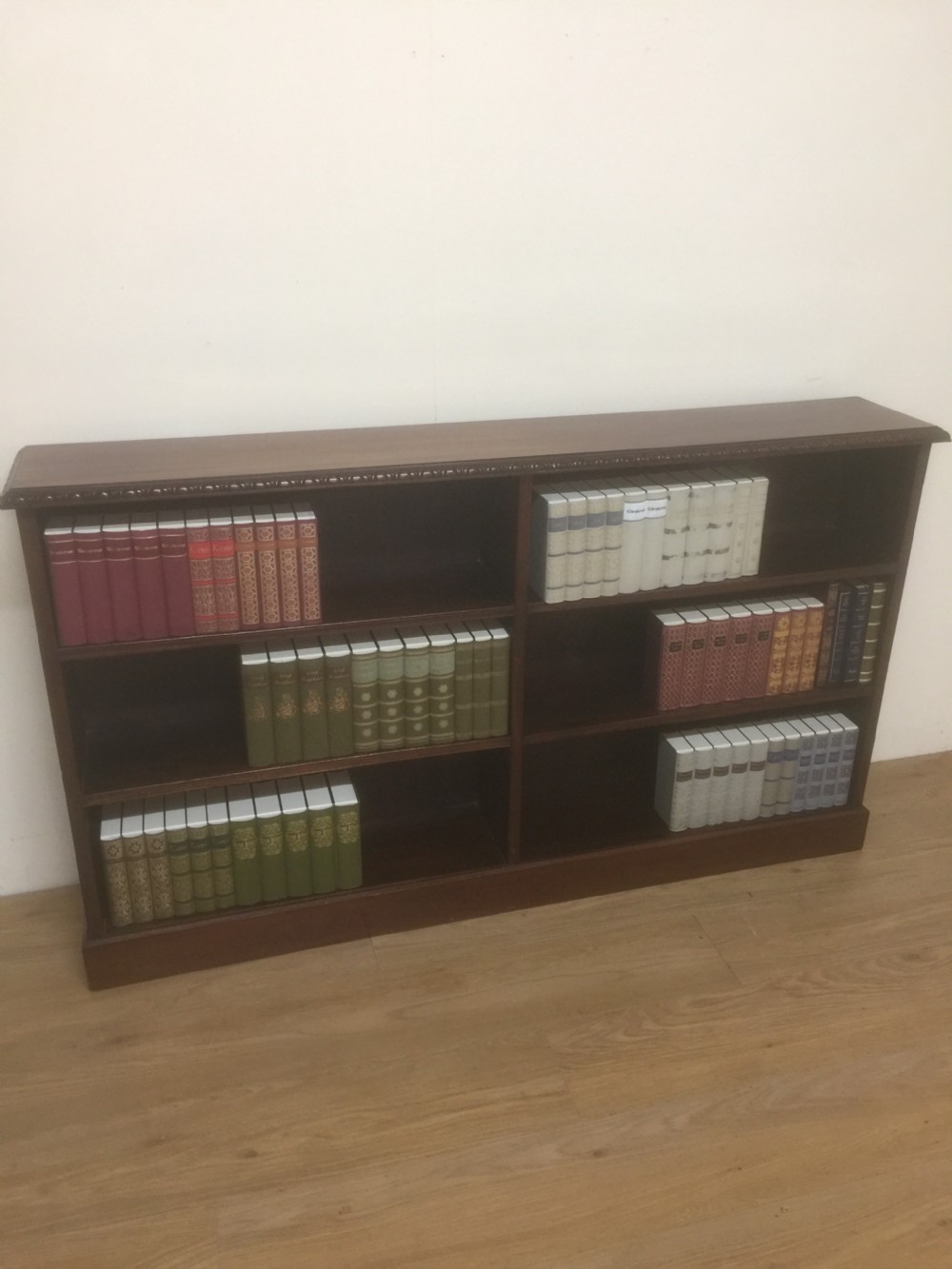 Mahogany freestanding open bookcase View VI