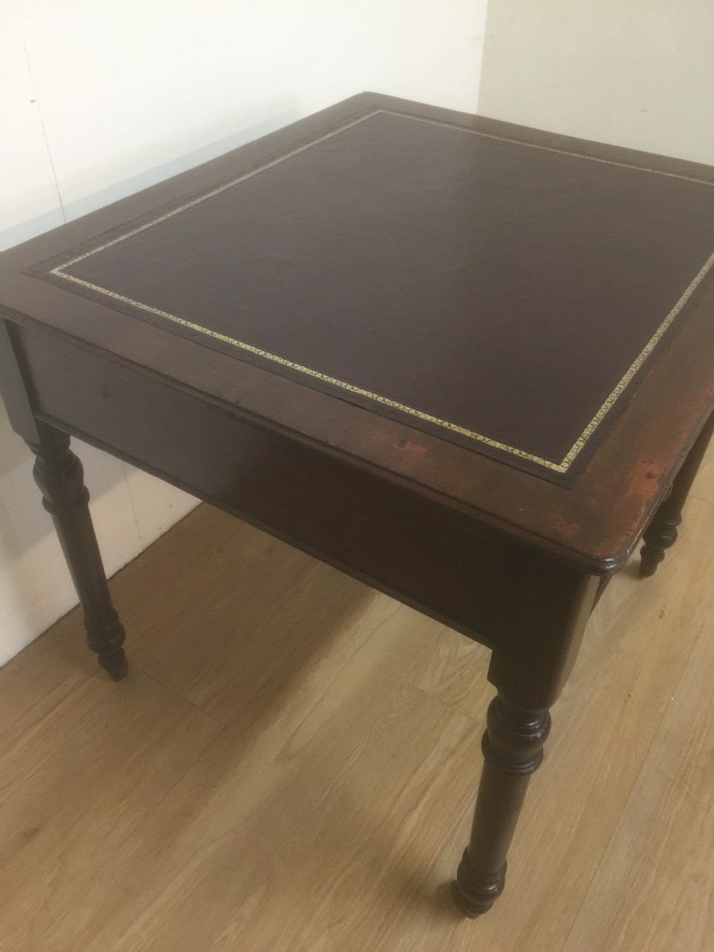 Victorian mahogany leather topped writing table  View VI