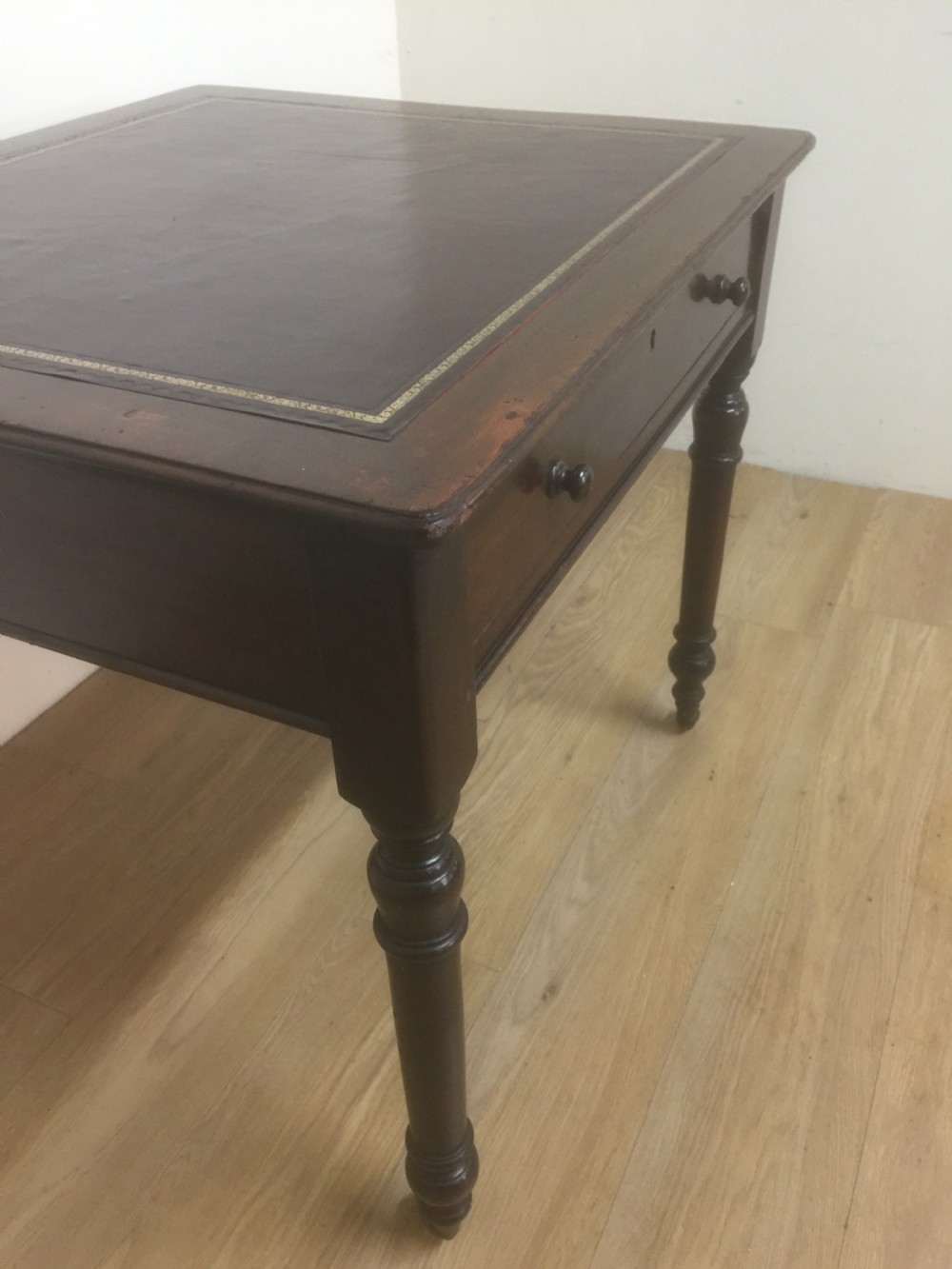 Victorian mahogany leather topped writing table  View VII